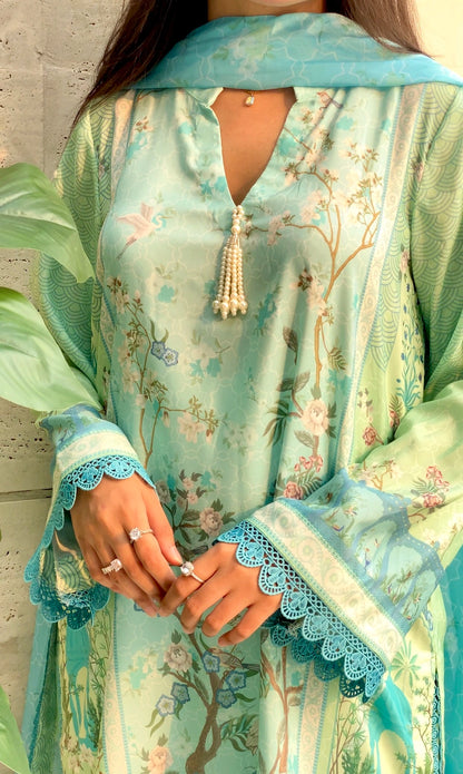 Springs Garden 3Pc - Printed Lawn Dress
